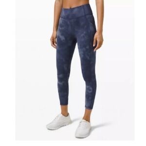 Lulu Lemon Navy Diamond Dye Invigorate Leggings